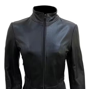 Chaqueta de Cuero Genuino para Mujer, Transpirable, con Relleno de Algodón y Tejido de Lona, de Alta Calidad para Invierno - Product Image 4