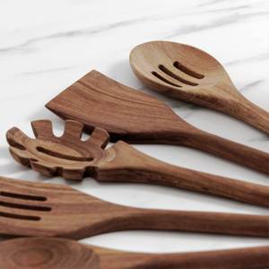 Ensemble de 8 ustensiles de cuisine uniques faits à la main, écologiques et luxueux en bois pour la cuisine à domicile - Product Image 5