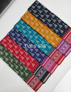 Dabu Saree ผ้าฝ้ายผ้าไหมที่มีคุณภาพที่ดีที่สุดผ้านุ่มสไตล์ทันสมัยพิมพ์ Saree กับงานแต่งงานและ Diwali ที่เหมาะสม - Product Image 6