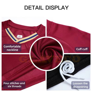 Uniforme de football unisexe sur mesure en gros 100% polyester léger à séchage rapide respirant à manches courtes toutes saisons - Product Image 3