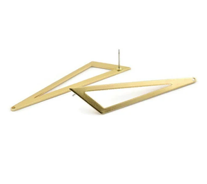 Joyas Latón Aro triángulo Pendiente Hecho a mano diseñador look 1 par para tamaño personalizado Venta caliente embalaje de regalo - Product Image 2