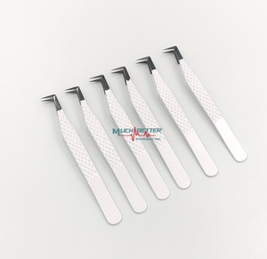 แหนบหนีบขนตาแบบบาง90องศาสำหรับบูตบุขนตาสีพลาสม่าสีดำและสีขาวที่ดีที่สุดสำหรับวิธีการจับ - Product Image 2