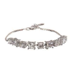 Bracelet solitaire Enzo en argent sterling 925 avec zircone suisse pour femmes et filles - Bracelets tennis tendance - Product Image 1