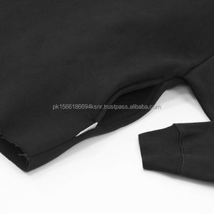 Custom Printed Oversized Cropped <b>Raw</b> Hem Puff Hoodie Men Knitted Terry <b>Fabric</b> Pullover Sweatshirt Street Winter Sport Clothing - Product Image 5