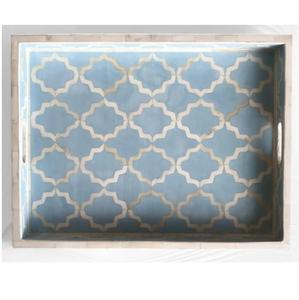 Plateau de service pour la table à manger à la maison, plateau de service pour la restauration rapide, plateau de finition en incrustation d'os, plateau de service pour le café, le thé et les aliments - Product Image 5