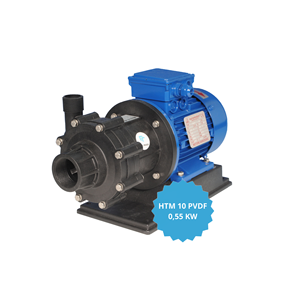 Bomba centrífuga magnética de alta calidad, modelo HTM 10 PVDF con motor de 0.55kw IEC 71 2B 2P, hecha de plástico para químicos, bomba de agua - Product Image 1