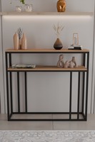Moderner Minimalistischer Konsolentisch mit Holzplatte und Metallgestell für Eingangsbereich Wohnzimmermöbel