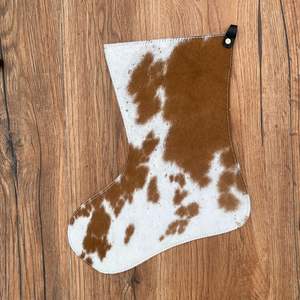 Vente chaude noir vendredi et cadeau de noël bas de vacances Western usiné cuir de vachette maman décoration de noël bas - Product Image 5