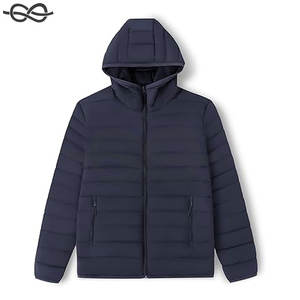 Veste matelassée compressible pour hommes Manteau d'hiver léger à capuche isolé Veste en duvet coupe-vent à fermeture éclair pour temps froid - Product Image 2