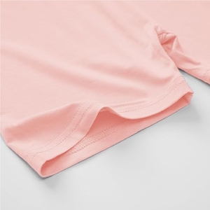 Conjunto de camiseta y pantalones cortos rosa bebé, suave, informal, para verano, conjunto coordinado, tamaño y diseño personalizados, precio mayorista barato y alta calidad - Product Image 4