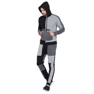 Chándal de entrenamiento de invierno Unisex de 2 piezas, pantalones de chándal de algodón 100% y conjunto de Jogger con capucha, pantalones Cargo con chándal para hombres - Product Image 4