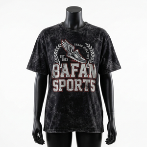 Camiseta Acid Wash para Mujer, 230 GSM, Tela de Algodón Premium, Color Carbón, Estampado Gráfico Vintage, Logotipo Personalizado - Product Image 1