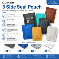 Sac de café 10x12.5cm en feuille d'aluminium scellée sur 3 côtés avec impression de logo personnalisé pour suspendre les sachets de café d'oreille pour café goutte à goutte