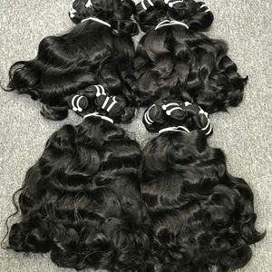 Extensions de cheveux vierges cambodgiens ondulés bruts, double trame machine, commande en gros, style vague naturelle - Product Image 4