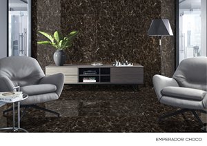 Emperador Choco 600x1200กระเบื้องเคลือบเงาหินเซรามิกกระเบื้องปูพื้นและผนังพอร์ซเลนมันวาวสูง - Product Image 2