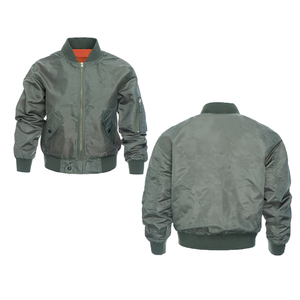 Chaqueta bomber unisex personalizada en gris oscuro con forro naranja con cremallera frontal y dobladillo acanalado para ropa de calle y estilo informal - Product Image 3