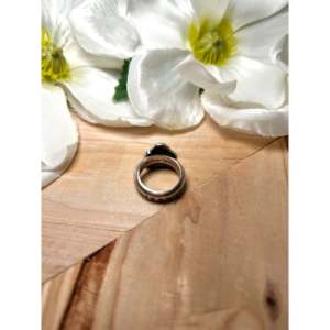Handmade Navajo Sterling <b>Silver</b> <b>Ring</b> <b>Boho</b> Style Size 5.25 Statement Gemstone Inlay for Everyday Wear - Product Image 4