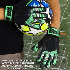 Football Goalkeeper Gloves Leather Breathable Adjustable Secure Wrist Strap Flexible Soft Palm Unisex - Product Image 4