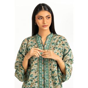 Conjunto de Dos Piezas Casual para Mujer, Estampado Verde, para Primavera/Verano, Talla XS/XS, Diseño sin Cuello - Product Image 4