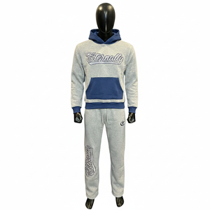 Survêtement sportif d'hiver pour homme de haute qualité, 100% coton, écologique, respirant, avec sweat à capuche court personnalisé et pantalon de survêtement - Product Image 5