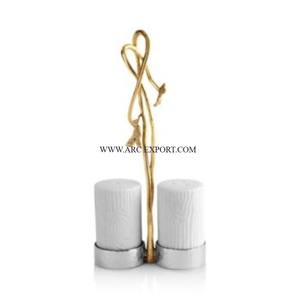 Decoración de mesa de Color dorado y blanco martillado Hogar y cocina Sal y pimienta Mesa de restaurante de calidad de lujo Sal y pimienta - Product Image 3