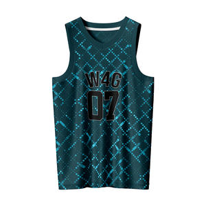 Ensemble de maillot de basket-ball réversible sans manches personnalisé pour homme, imprimé par transfert thermique, 100% polyester, évacuation de l'humidité, séchage rapide, faible MOQ - Product Image 2