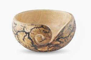 Bol de rangement en fil de bois | Accessoires de crochet à tricoter | Bol en bois de brûlure fractale (5.5 "X 3") - Product Image 6