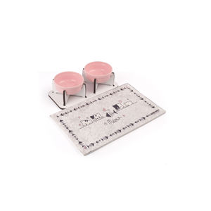 Ensemble de 2 bols à nourriture et à eau en bois à base fixe, matériau écologique - Product Image 4