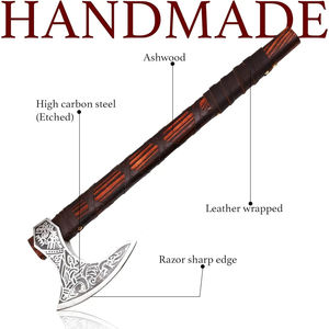 Tomahawk Burraq Personalizado de 19.5 Pulgadas, Acero de Damasco, Mango de Madera de Palisandro con Funda de Cuero, Regalo para Exteriores, Hecho a Mano, Grado Industrial - Product Image 4