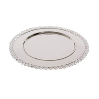Assiettes de chargeur de décoration de fête de mariage, Design personnalisé fait à la main assiettes à dîner de luxe cuisine nickelée Restaurant de forme ronde