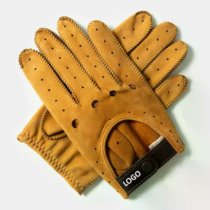 Guantes de conducción ajustados recién llegados con logotipo personalizado piel auténtica de cabra precios razonables con logotipo personalizado - Product Image 1