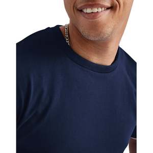 100% algodón puro verano marca de gama alta hombres manga corta cuello redondo estilo de moda media manga Top transpirable camiseta - Product Image 4