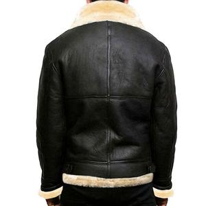 Nouveauté : Vestes en peau de mouton pour hommes, matériau de haute qualité, chaudes, en cuir, avec fermeture éclair, col rabattable, poignets repliables, imperméables - Product Image 3