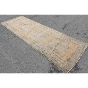 Tapis Turc Classique Vintage Beige Bleu 4.1 X 11.8ft Grande Surface Laine Latex Rectangulaire Abstrait Patchwork Couloir Design Tapis de Chambre - Product Image 2