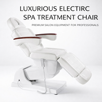 Table de beauté électrique blanche réglable pour massage, soins du visage, spa, salon, tatouage et traitement des cils