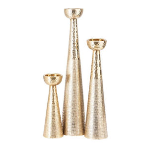 Modern <b>Silver</b> Aluminium Handmade Eco-Friendly Luxury Unique Candle Holder Set 3 Polished Metal <b>Candlestick</b> Holders Home Tabletop - Product Image 2