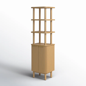 Modern Freestanding Bathroom <b>Vanity</b> Storage Cabinet <b>with</b> Arched Design Classic Paired Doors and <b>Drawers</b> - Product Image 6