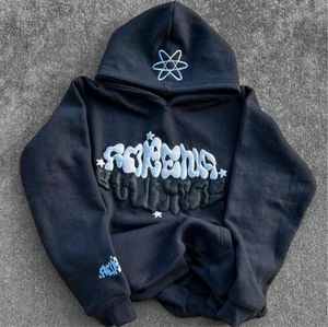 Streetwear Puff Print Fabricación Conjuntos Chándal Apilado Jogger Sweat Suit Personalizado Dos piezas Pantalones de chándal acampanados y Sudadera con capucha - Product Image 2