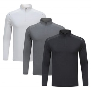 Al Aire Libre Stand Collar 1/4 Zip camiseta Running Sports hombres camisetas de manga larga al por mayor - Product Image 2