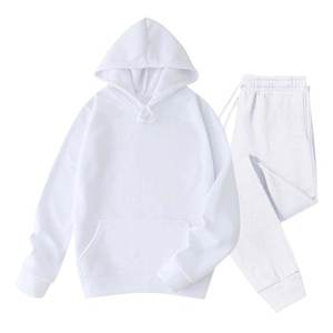 Survêtements pour hommes 2 pièces sweats à capuche doublés en polaire de coton ensembles de survêtements légers et décontractés à manches longues - Product Image 1
