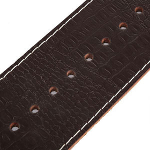 Ceinture d'haltérophilie en cuir de vachette de 10mm et 13mm de haute qualité, respirante et unisexe avec logo personnalisé - Product Image 2