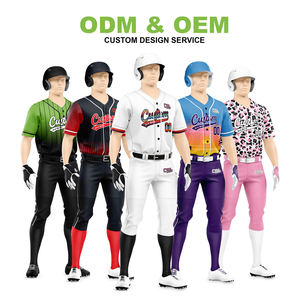 Logotipo personalizado de la mejor calidad de impresión de pantalla de tela transpirable uniforme de béisbol Venta caliente Puff impresión uniforme de béisbol - Product Image 4