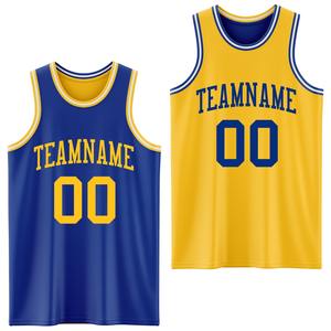 Directamente de la marca Engro Sports Custom Royal Gold-White Reversible Sublimación de doble cara Traje de baloncesto Jersey - Product Image 1