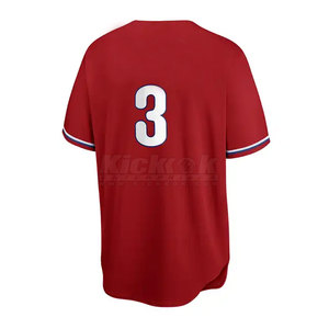 Uniforme de baseball tendance pour hommes, tissu en polyester léger et respirant, personnalisable, coupe confortable, vêtements d'entraînement pour les sports d'équipe - Product Image 4