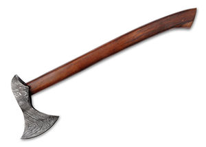 ขวานเหล็กดามัสกัสพร้อมด้ามจับไม้หัวสแตนเลสสำหรับตั้งแคมป์และตัด - Product Image 2