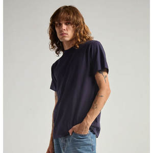 เสื้อยืดคอกลมหนาสำหรับผู้ชายเสื้อยืดแขนสั้นสำหรับฤดูร้อนเสื้อยืดลำลองสีพื้นผ้าฝ้ายแท้ - Product Image 4