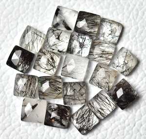 Rutilo negro corte facetado forma cuadrada piedra preciosa suelta mayorista de pedidos a granel de alta calidad Rutilo negro corte facetado forma cuadrada - Product Image 6