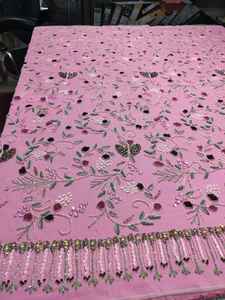 Tela de Red Bordada a Mano con Cuentas, Ecológica y de Lujo, Estilo Cruzado, Tejido de Punto para Uso en Accesorios - Product Image 3