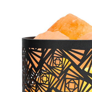 Nouveauté morceaux de sel de l'Himalaya panier en fer lampe prix de gros lampes de table pas cher artisanat naturel lampes au sel de l'Himalaya - Product Image 3