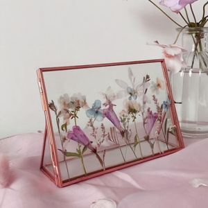 Haute qualité taille personnalisée Double verre support de table en laiton cadre Photo Design classique décor à la maison produit de mariage - Product Image 2